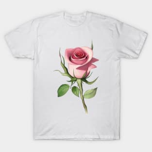 Large Pink Rose T-Shirt